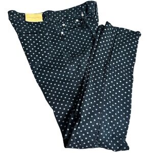 Fabrizio Gianni Jeans Women 6 Black Polka Dot Stretch Slim Tapered Made in USA